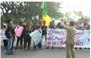 Pemuda NU dan Pemuda Kristen Boltim, Gelar Aksi Damai.