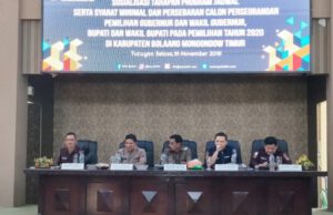Dihadiri Bupati dan Kapolres, KPU Boltim Gelar Sosialisasi Program Tahapan Pilkada.