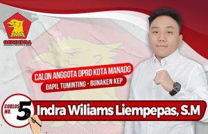 Indra Liempepas Figur Penentu Gerindra Meraih 2 Kursi Dapil Tuminting Bunaken